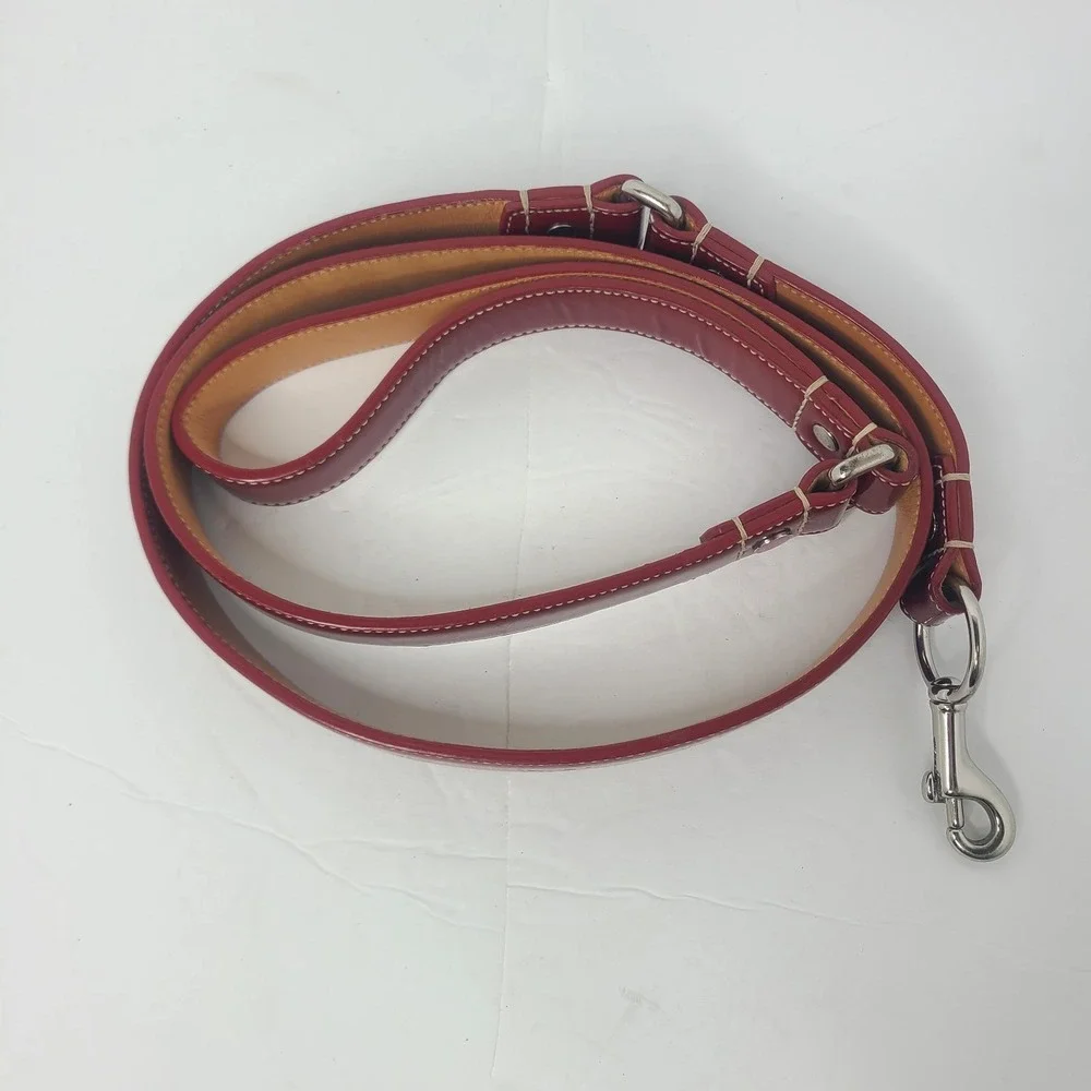 Coach Red Leather Dog Leash